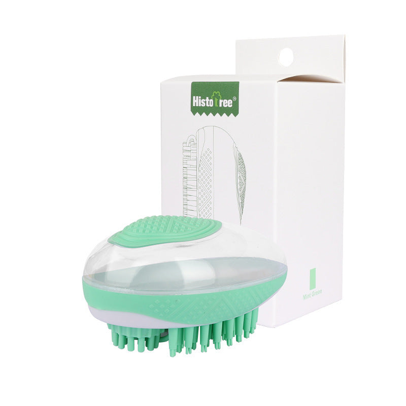 2-in-1 Pet Bath & Grooming Brush – Silicone Brush with Shampoo Dispenser – grooming kit