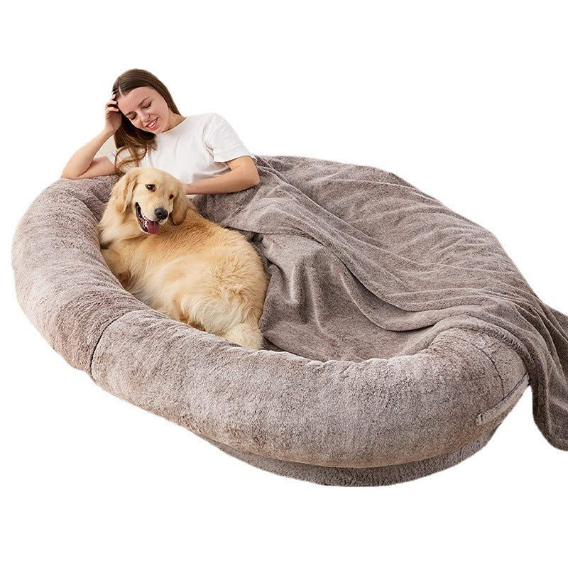 Cozy Large Fabric Pet Nest – Soft Washable Dog & Cat Lounger