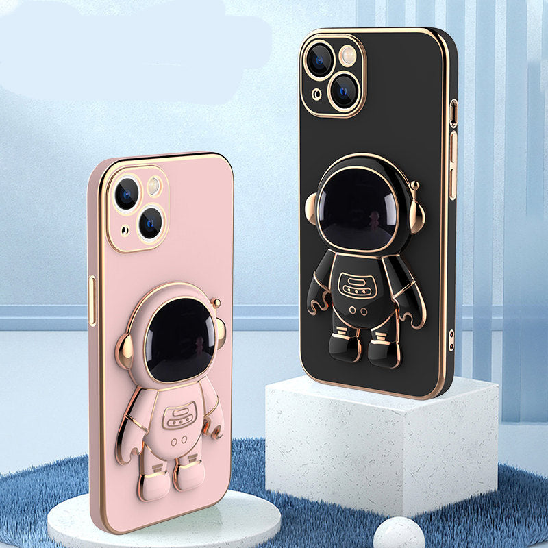3D Astronaut iPhone Case – Electroplated Shockproof TPU with Kickstand – phone-case