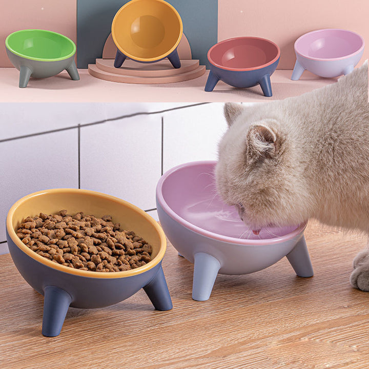 15° Tilted Pet Bowl – Anti-Black Chin, Ergonomic Food-Grade Feeder for Cats & Small Dogs – grooming kit