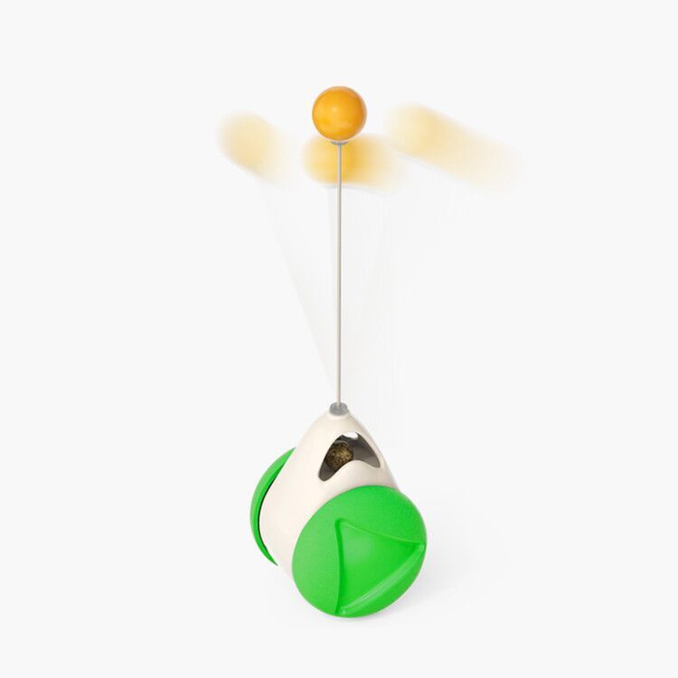 Rotating Windmill Cat Toy with Suction Cup – LED Ball & Catnip for IQ Play