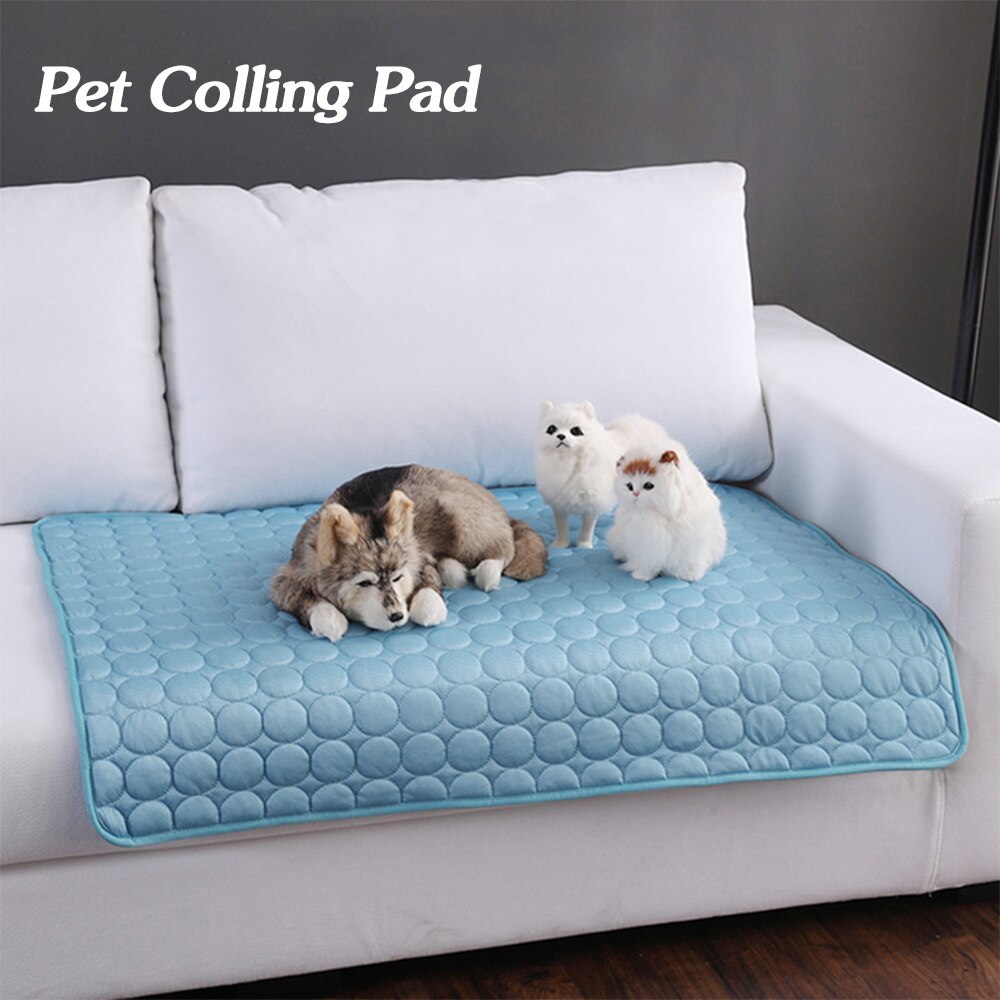 Ice Silk Pet Cooling Pad – Breathable Summer Mat for Dogs & Cats (No Water Needed)