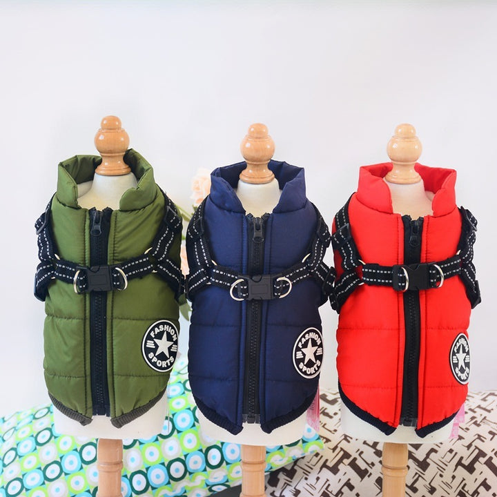 Waterproof Winter Dog Coat with Built-In Harness – Warm & Windproof – grooming kit