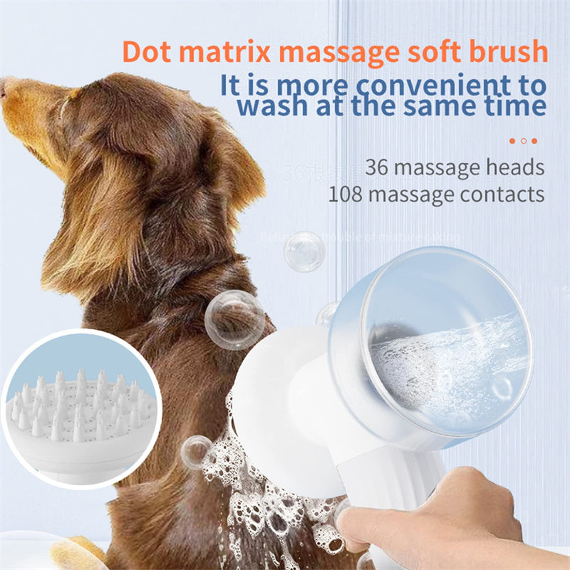 2-in-1 Silicone Pet Bath Brush with Soap Dispenser – Groom & Clean – grooming kit
