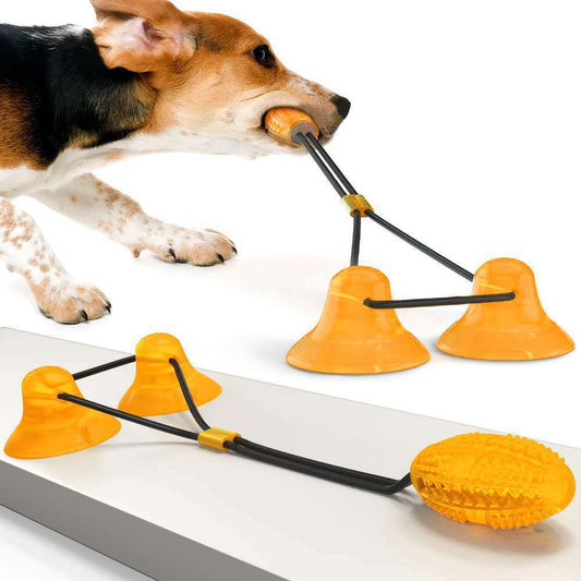 Multifunctional Suction Cup Dog Toy – Tug, Chew & Treat Dispenser (Food-Grade TPR) – grooming kit