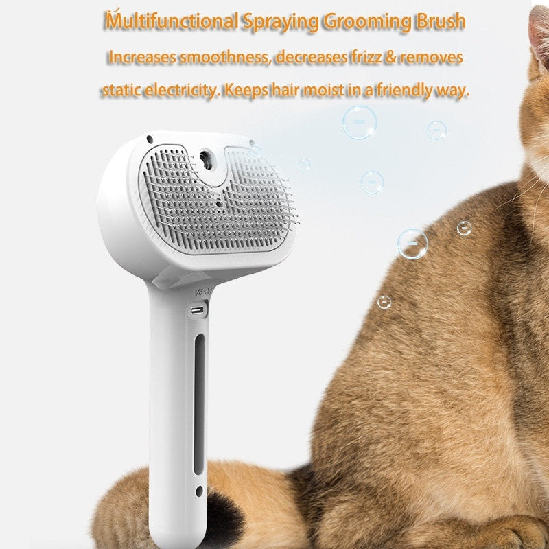 RK56 Self-Cleaning Pet Brush with Mist Spray – Detangle & Hydrate