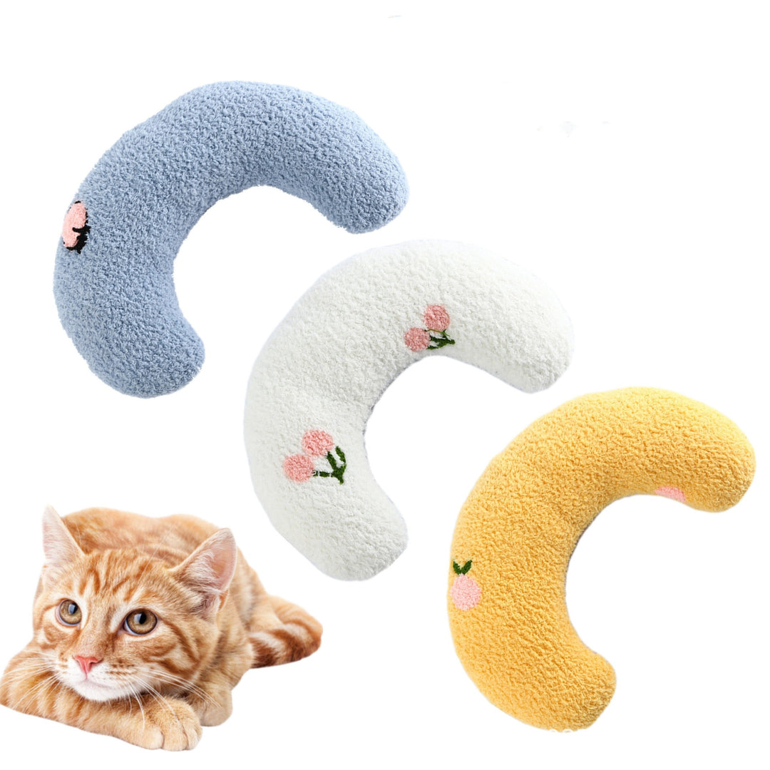 Plush Pet Calming Pillow – Half Donut Bed for Small Dogs & Cats (Up to 10 lbs)