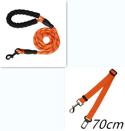 Heavy-Duty Reflective Dog Leash – Soft Foam Handle & Night Safety