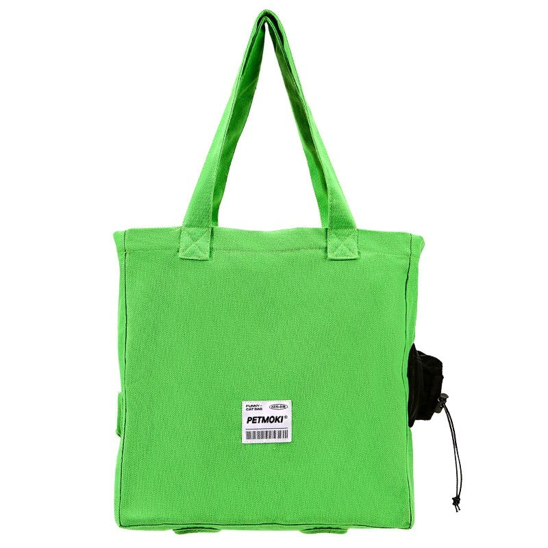 Canvas Pet Backpack Carrier – Comfortable & Breathable Travel Bag for Small Dogs & Cats (Green)