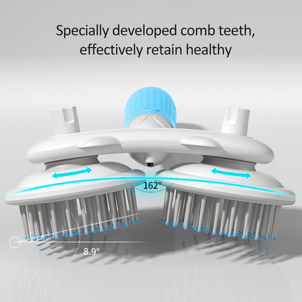 Negative Ion Dual-Head Pet Brush – Self-Cleaning Cat & Dog Grooming Tool
