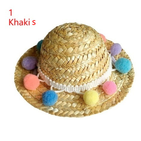 Pet Sunglasses & Straw Hat Set – Summer Outfit for Cats & Small Dogs