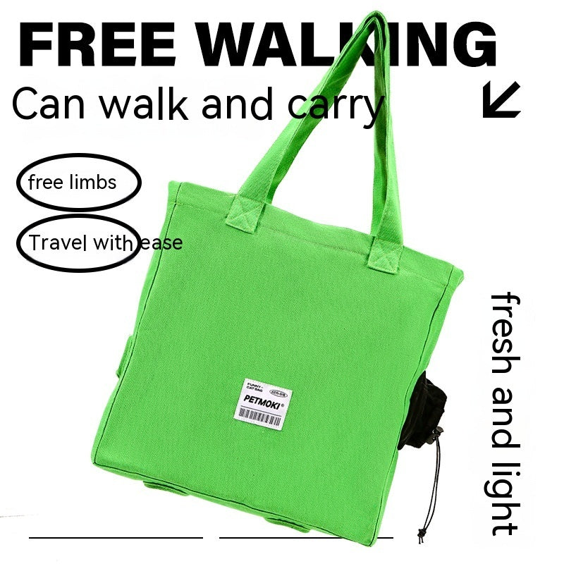 Canvas Pet Backpack Carrier – Comfortable & Breathable Travel Bag for Small Dogs & Cats (Green)