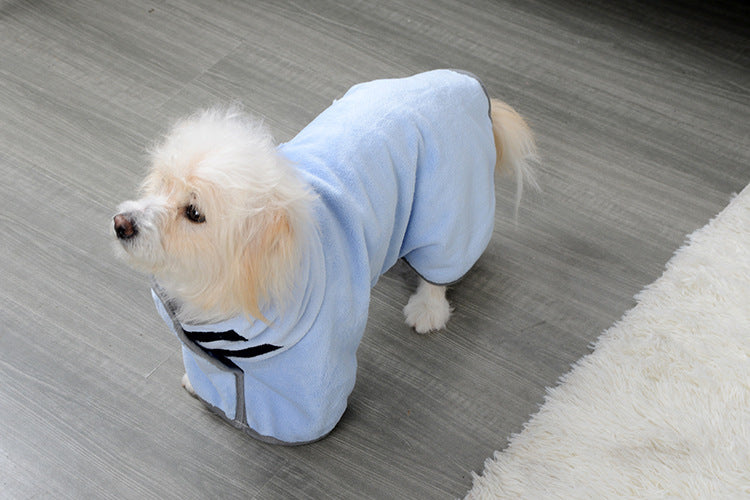 Full-Body Pet Bathrobe Towel – Super Absorbent Drying Coat & Pajamas for Dogs & Cats