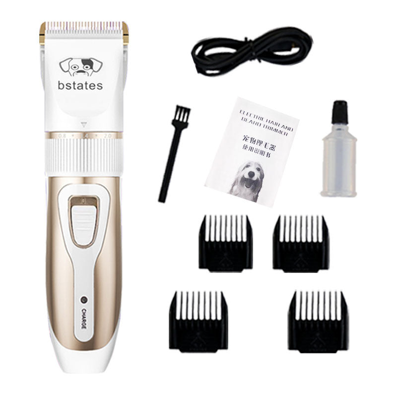Rechargeable Pet Hair Clipper – Low Noise, Ceramic Blade, 90min Runtime