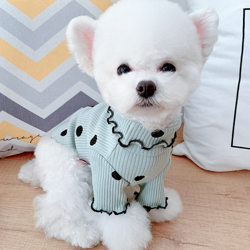 Polka Dot Cotton Dog Shirt – Soft, Stylish & Lightweight Everyday Pet Outfit