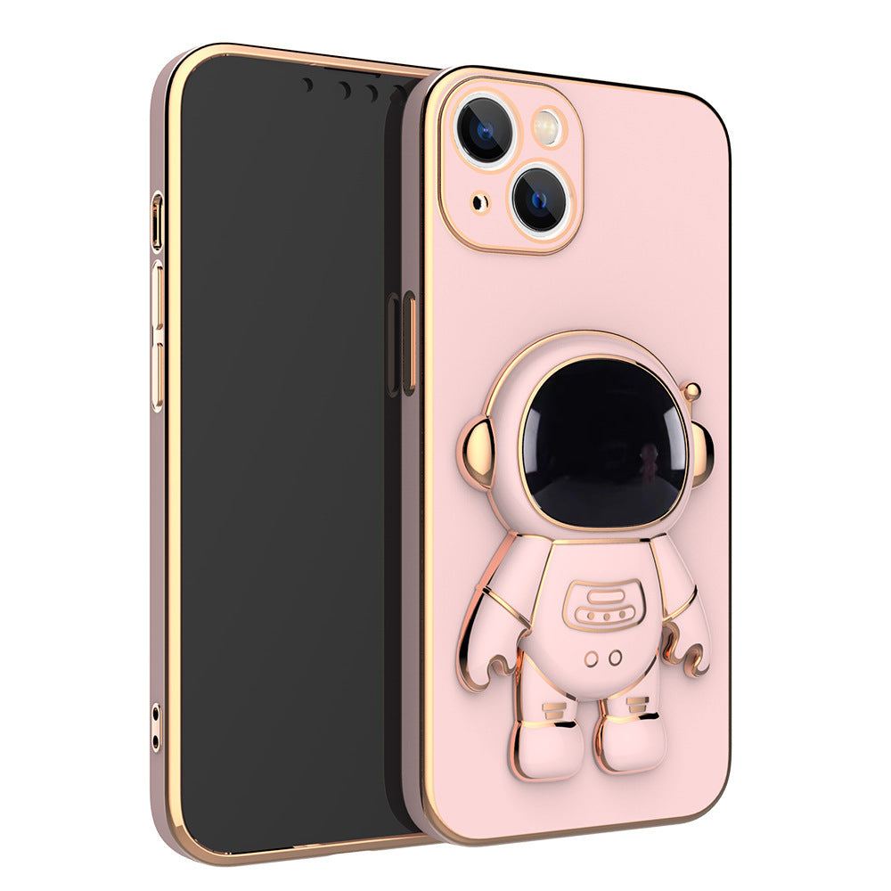 3D Astronaut iPhone Case – Electroplated Shockproof TPU with Kickstand – phone-case