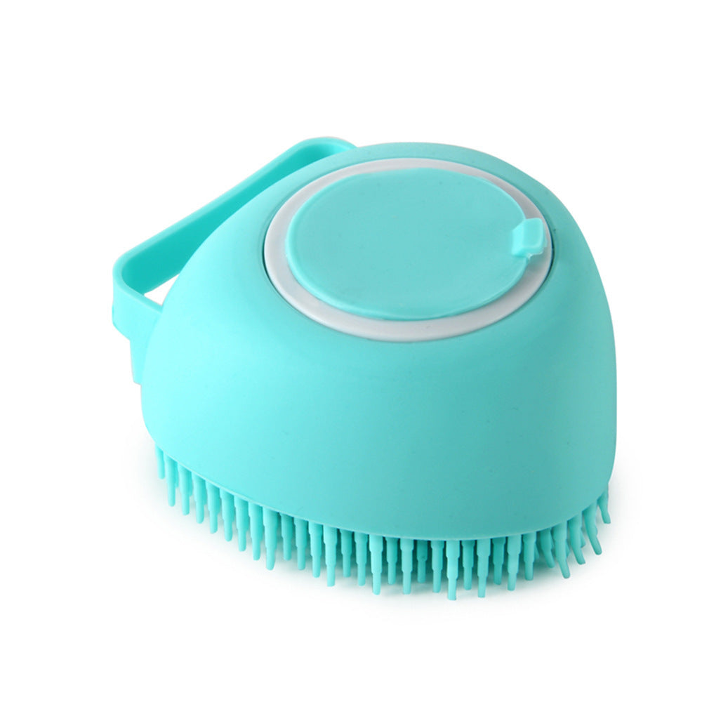 Silicone Pet Bath & Massage Brush – Gentle Grooming Tool with Shampoo Dispenser