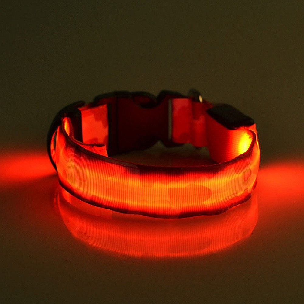 LED Light-Up Dog Collar – USB Safety Night Collar with 3 Flash Modes