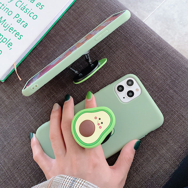 Avocado Silicone Phone Case with Ring – Cute Shockproof Cover for iPhone & Android