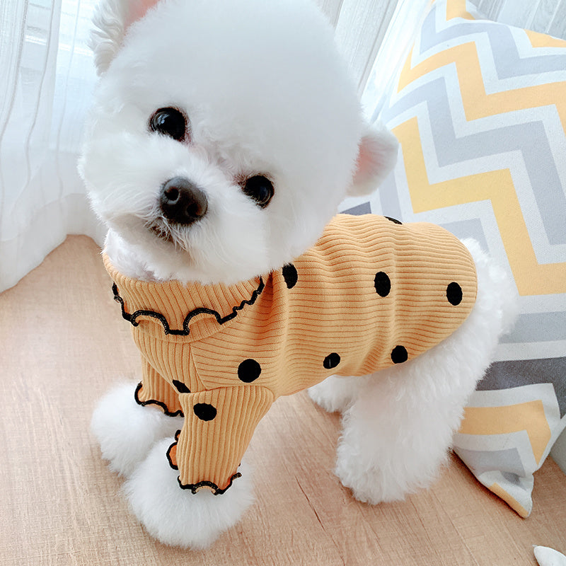 Polka Dot Cotton Dog Shirt – Soft, Stylish & Lightweight Everyday Pet Outfit