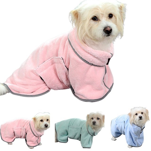 Full-Body Pet Bathrobe Towel – Super Absorbent Drying Coat & Pajamas for Dogs & Cats – grooming kit