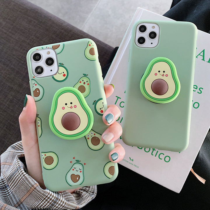 Avocado Silicone Phone Case with Ring – Cute Shockproof Cover for iPhone & Android – phone-case
