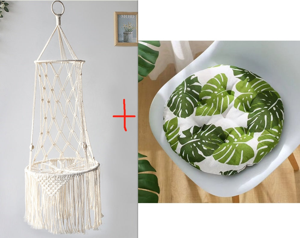 Macrame Hanging Cat Hammock – Handwoven Boho Swing for Stylish Cats
