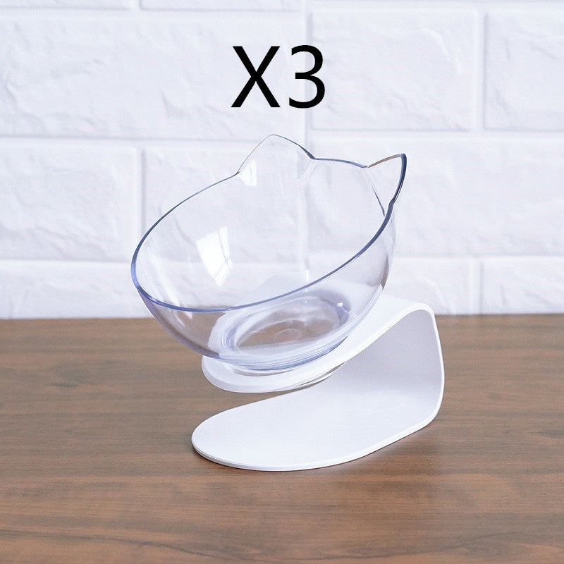 15° Tilted Cat Double Bowl – Ergonomic Elevated Feeder for Cats & Small Dogs – grooming kit