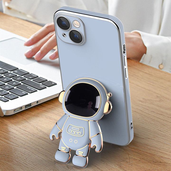3D Astronaut iPhone Case – Electroplated Shockproof TPU with Kickstand – phone-case