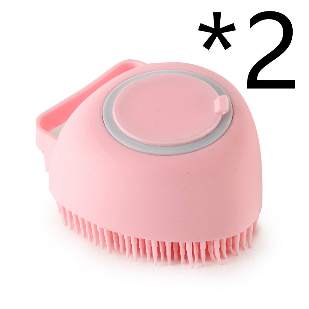 Silicone Pet Bath & Massage Brush – Gentle Grooming Tool with Shampoo Dispenser