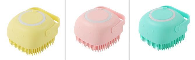 Silicone Pet Bath & Massage Brush – Gentle Grooming Tool with Shampoo Dispenser
