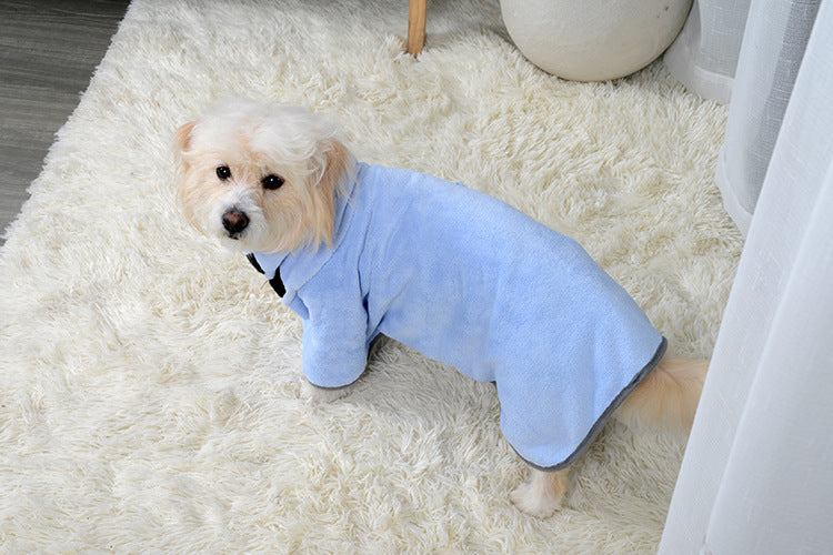 Full-Body Pet Bathrobe Towel – Super Absorbent Drying Coat & Pajamas for Dogs & Cats