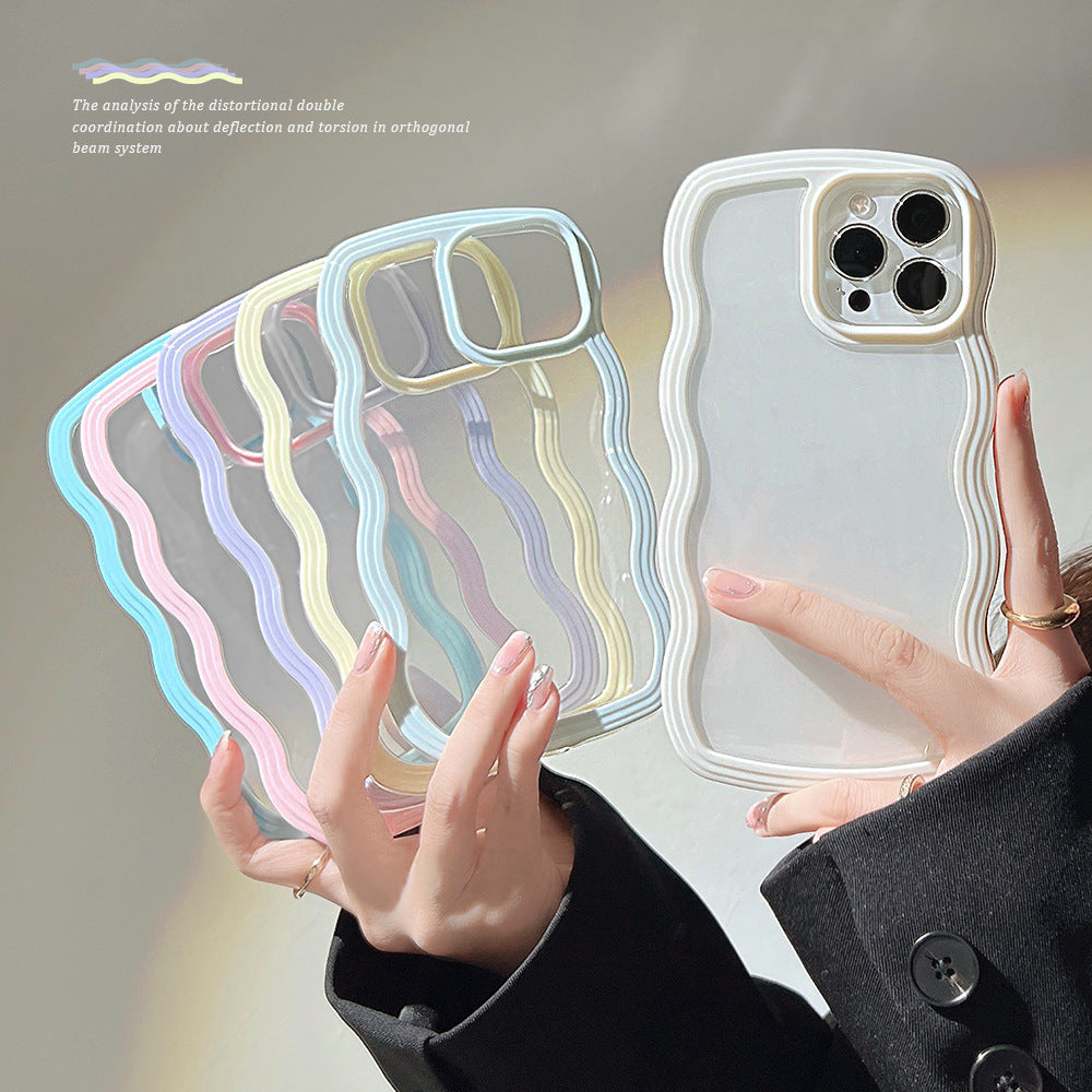 Wavy Edge TPU iPhone Case – Soft Protective Cover for iPhone 11–13 Series