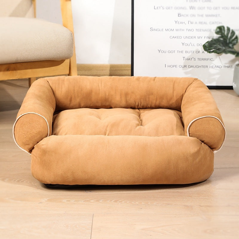 Plush Dog Sofa Bed – Orthopedic, Washable Comfort for Dogs & Cats of All Sizes