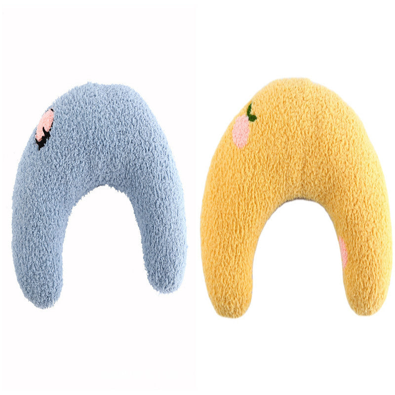 Plush Pet Calming Pillow – Half Donut Bed for Small Dogs & Cats (Up to 10 lbs)