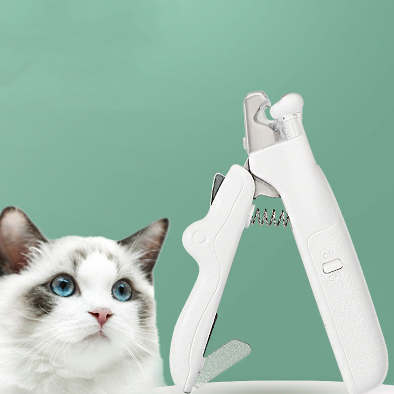 LED Pet Nail Clipper with Nail File & Collector – Safe Grooming for Cats & Dogs