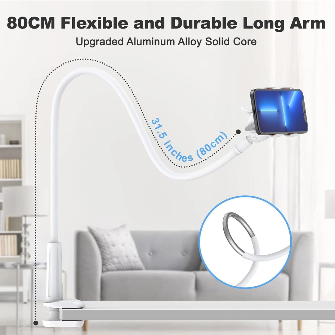 Newest Gooseneck Phone Holder 31in Long Flexible Lazy Arm Clip Adjustable Overhead Phone Mount For Phone - JEFF's Favorite Picks