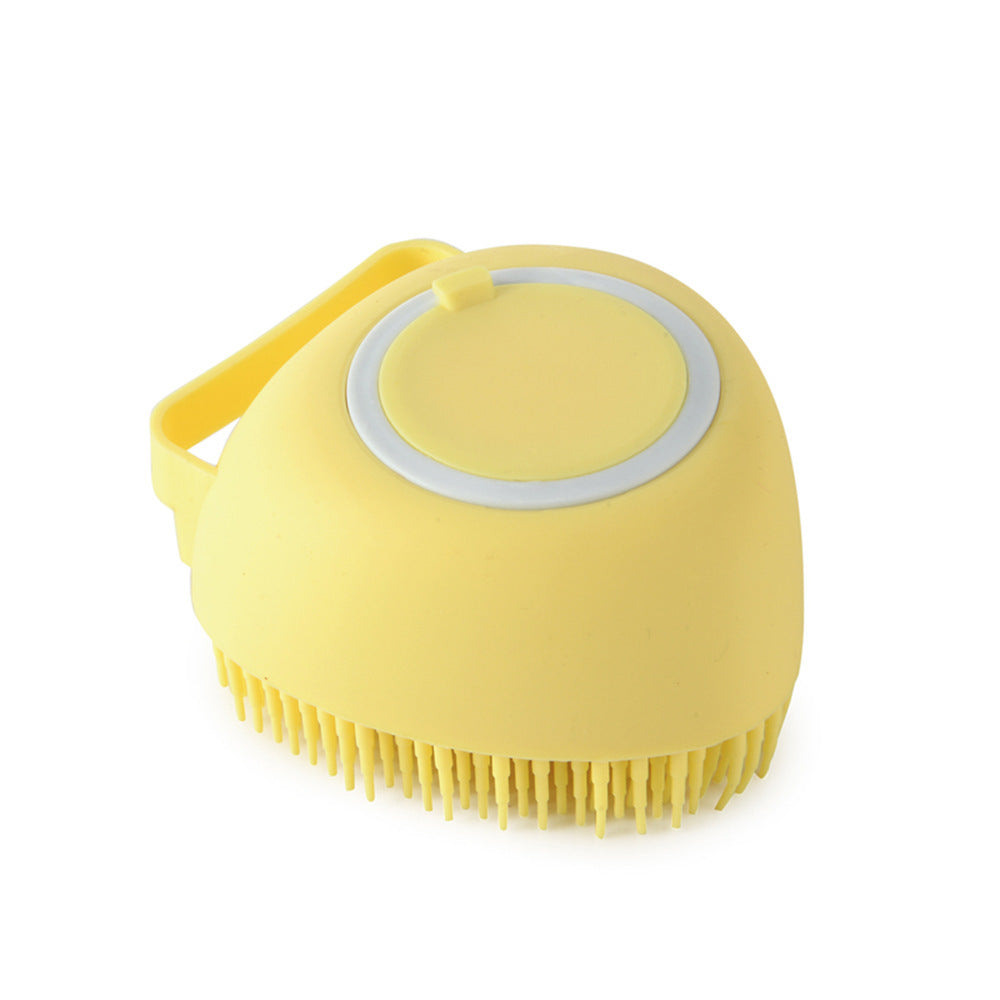 Silicone Pet Bath & Massage Brush – Gentle Grooming Tool with Shampoo Dispenser