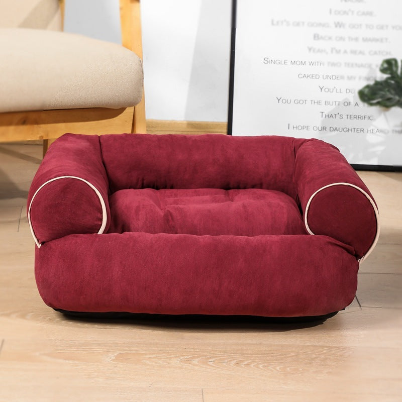 Plush Dog Sofa Bed – Orthopedic, Washable Comfort for Dogs & Cats of All Sizes
