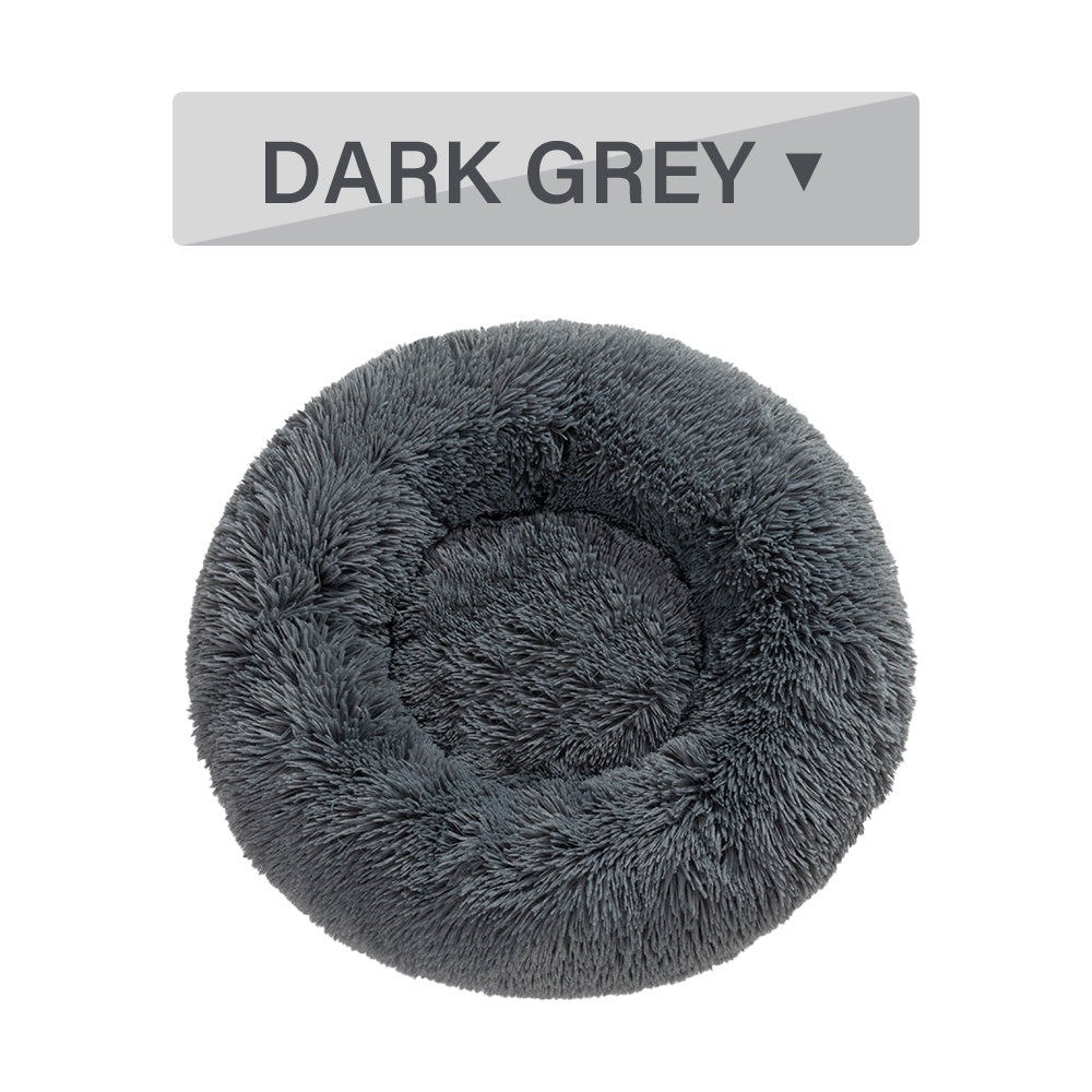 Fluffy Donut Dog Bed – Calming Plush Bed for Cats & Dogs (S–XL)