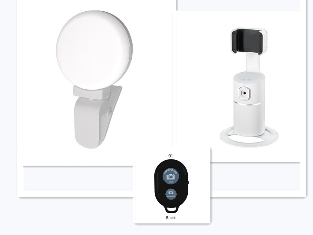 AI Face Tracking Phone Mount – 360° Auto-Tracking Stand for Live Streaming & Vlogging