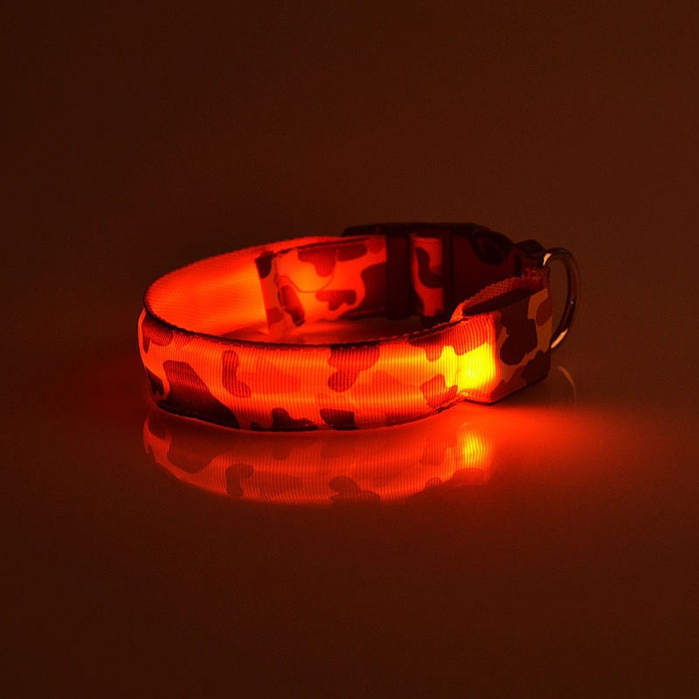 LED Light-Up Dog Collar – USB Safety Night Collar with 3 Flash Modes