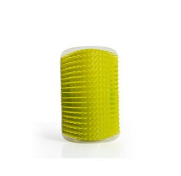 Wall-Mount Cat Self-Grooming Brush – Corner Scratcher & Massager with Catnip