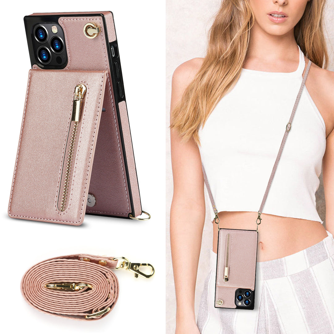 PU Leather Crossbody Zipper Phone Case – Wallet Cover for Samsung – phone-case