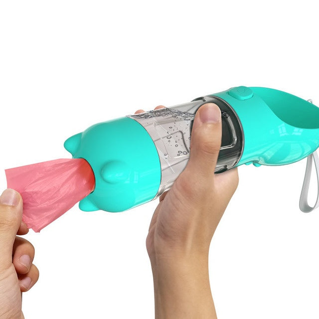 3-in-1 Pet Travel Mug – Water Bottle, Poop Scoop & Food Container – grooming kit