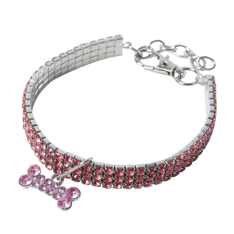 Crystal Rhinestone Pet Collar – Bling Necklace for Small Dogs & Cats
