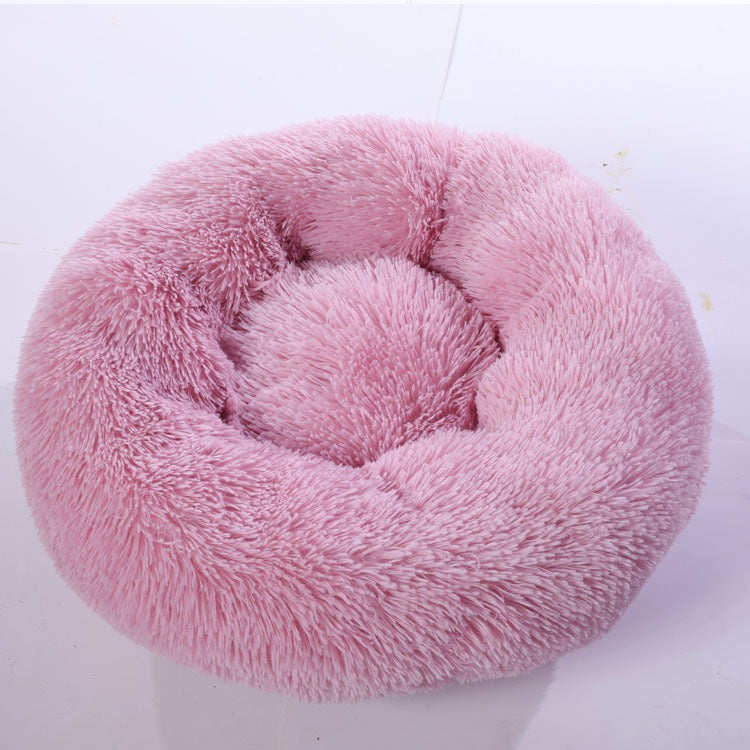 Plush Donut Pet Bed – Calming Nest for Dogs & Cats in 13 Colors
