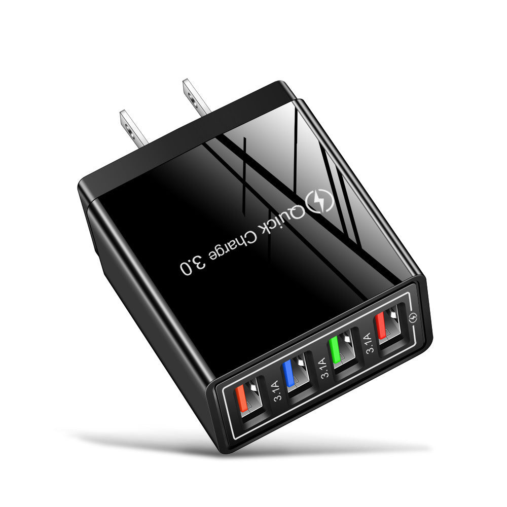 4-Port USB Wall Charger with Quick Charge 3.0 – EU/US Plug | Fast Multi-Device Charging – power-bank