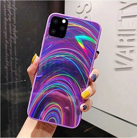 3D Rainbow Glitter Gradient Phone Case – Sparkly Soft Edge Full Cover – phone-case