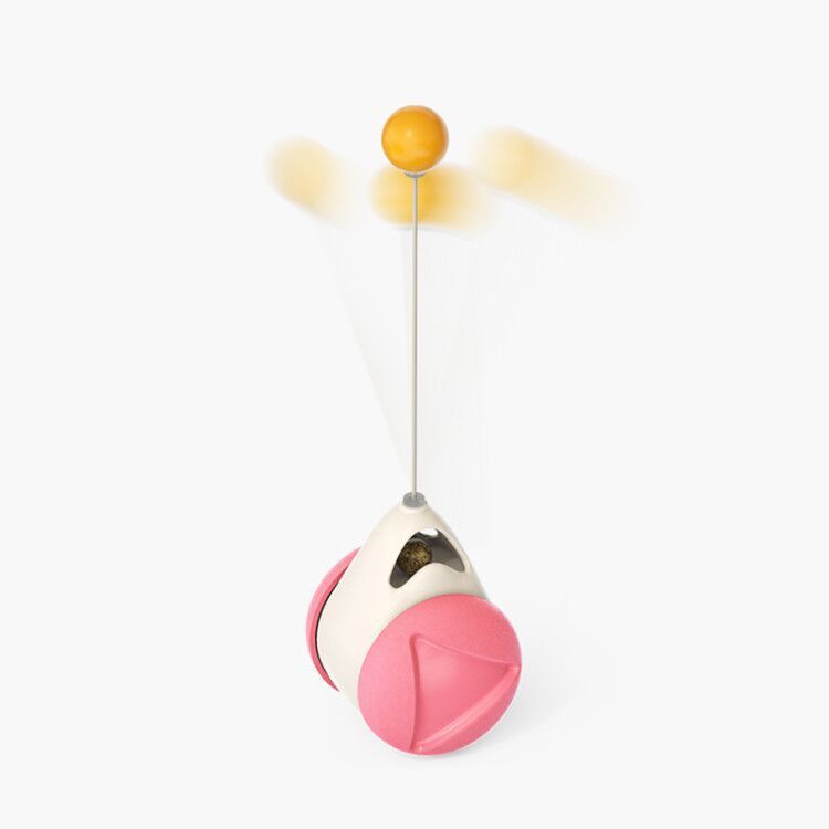 Rotating Windmill Cat Toy with Suction Cup – LED Ball & Catnip for IQ Play